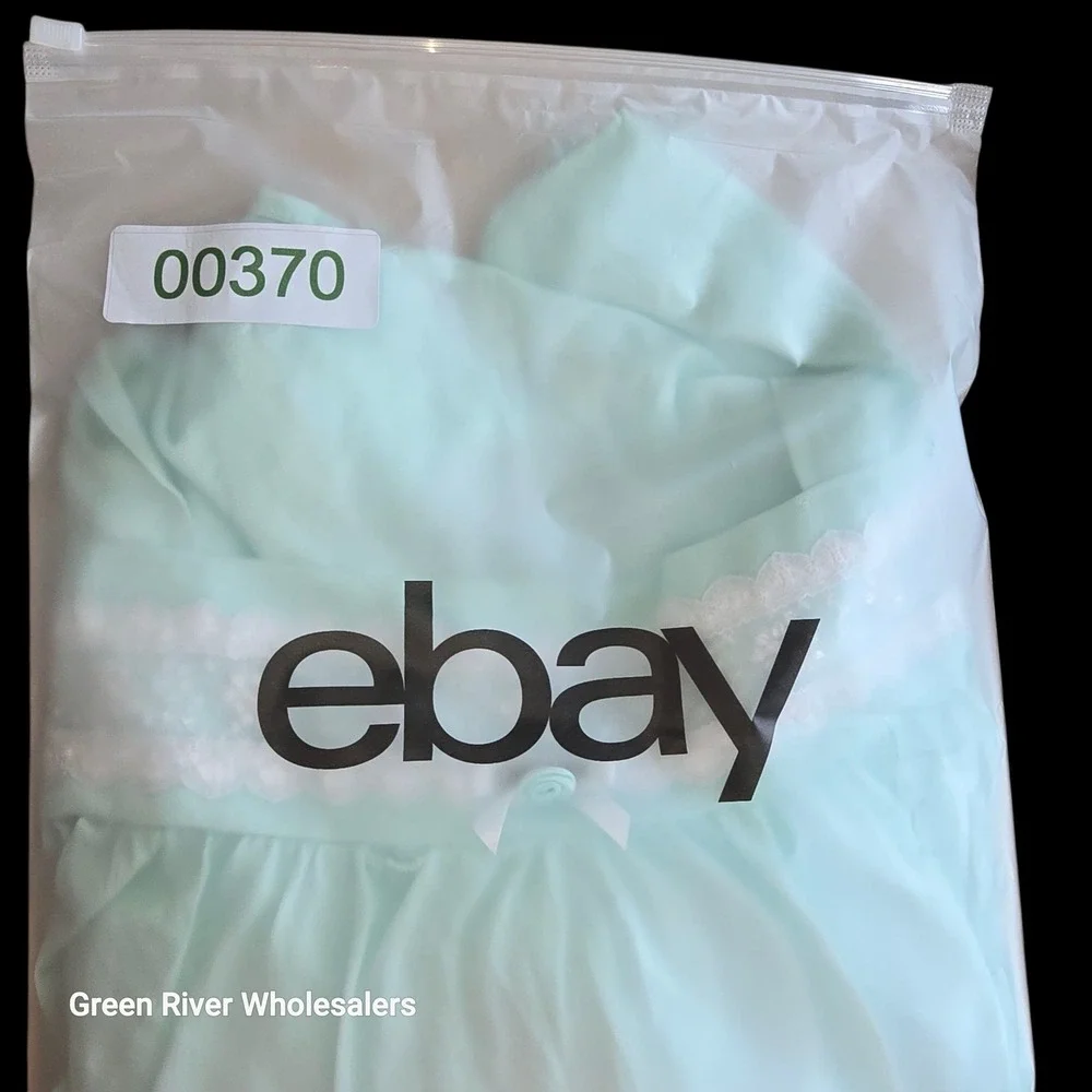 Vintage Fundamentals XL‎ Light Green Nylon Nightgown Lace Trim Dress Babydoll